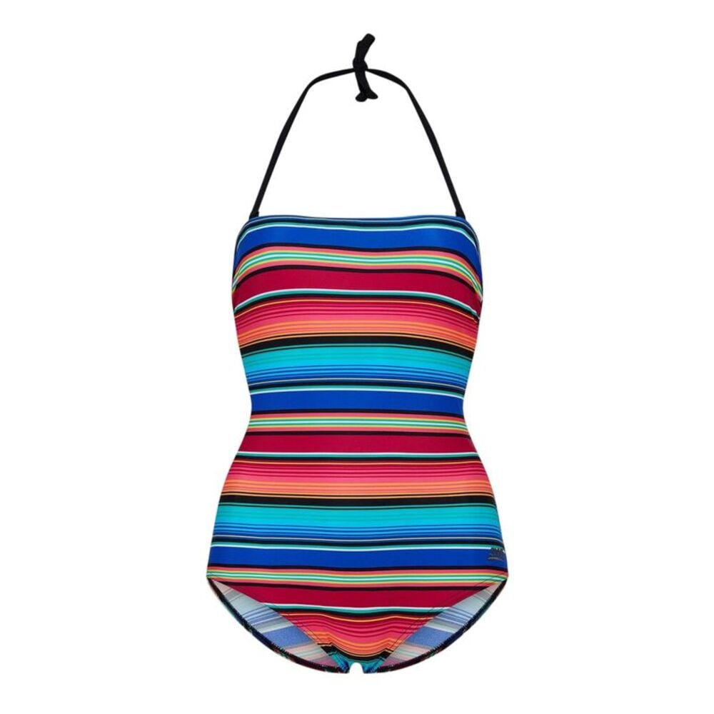 Zoggs Womens/Ladies Mexicali Striped Strapless One Piece Bathing Suit / Multicol